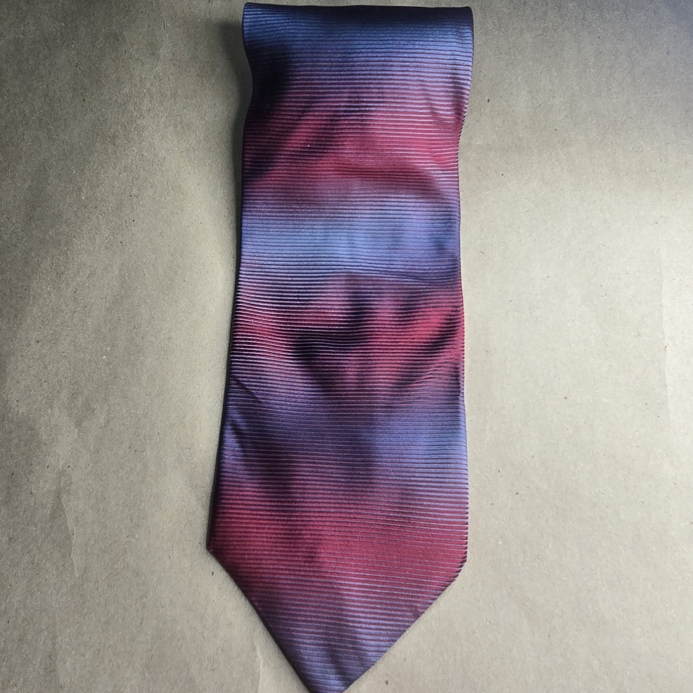 Murano Red and Blue Striped Tie